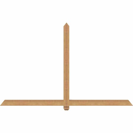 Ekena Millwork Eugene Smooth Timber Gable Bracket, Western Red Cedar, 84"W x 53"H x 3 1/2"D x 3 1/2"F, 15/12 Pitch GBW084X53X0404EUG00SWR